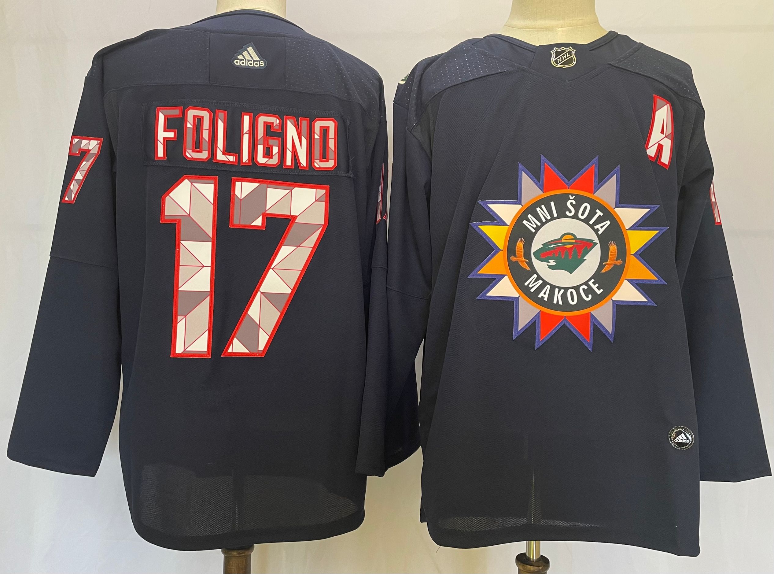 Men Minnesota Wild #17 Foligno Blue New 2022 Adidas NHL Jersey->florida panthers->NHL Jersey